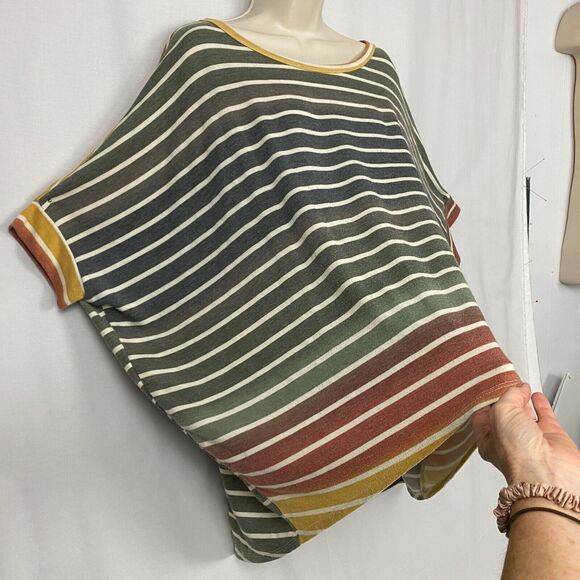 Andree by Unit Sweater Womens Large Striped Dolman Sleeve Boxy Oversized Soft - Picture 4 of 11